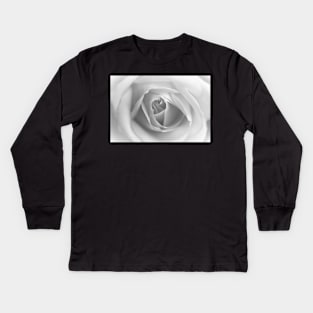 The snow melts, a rose unfolds... Kids Long Sleeve T-Shirt